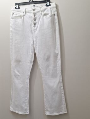 7 For All Mankind White High-Rise Slim Jeans Size 29